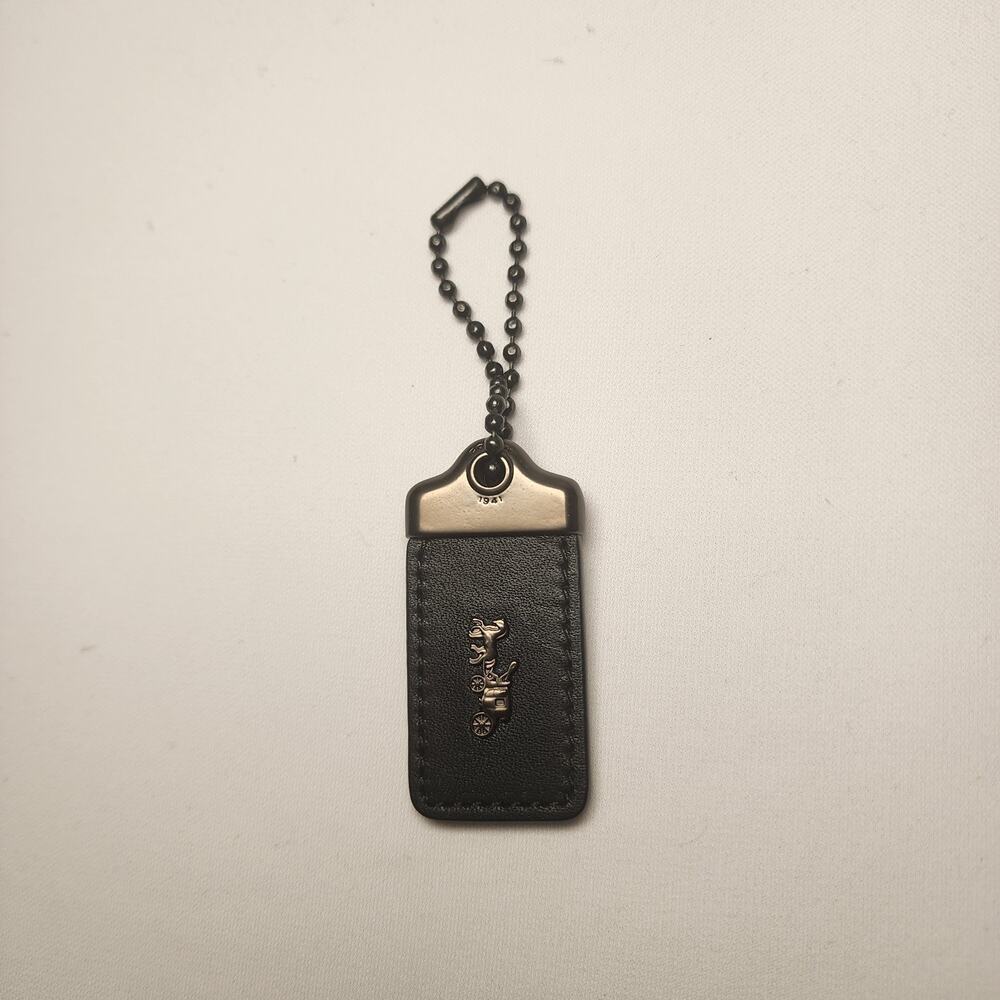 Coach 1941 Horse Carriage Hang Tag Bag Charm - Gunmetal / Black